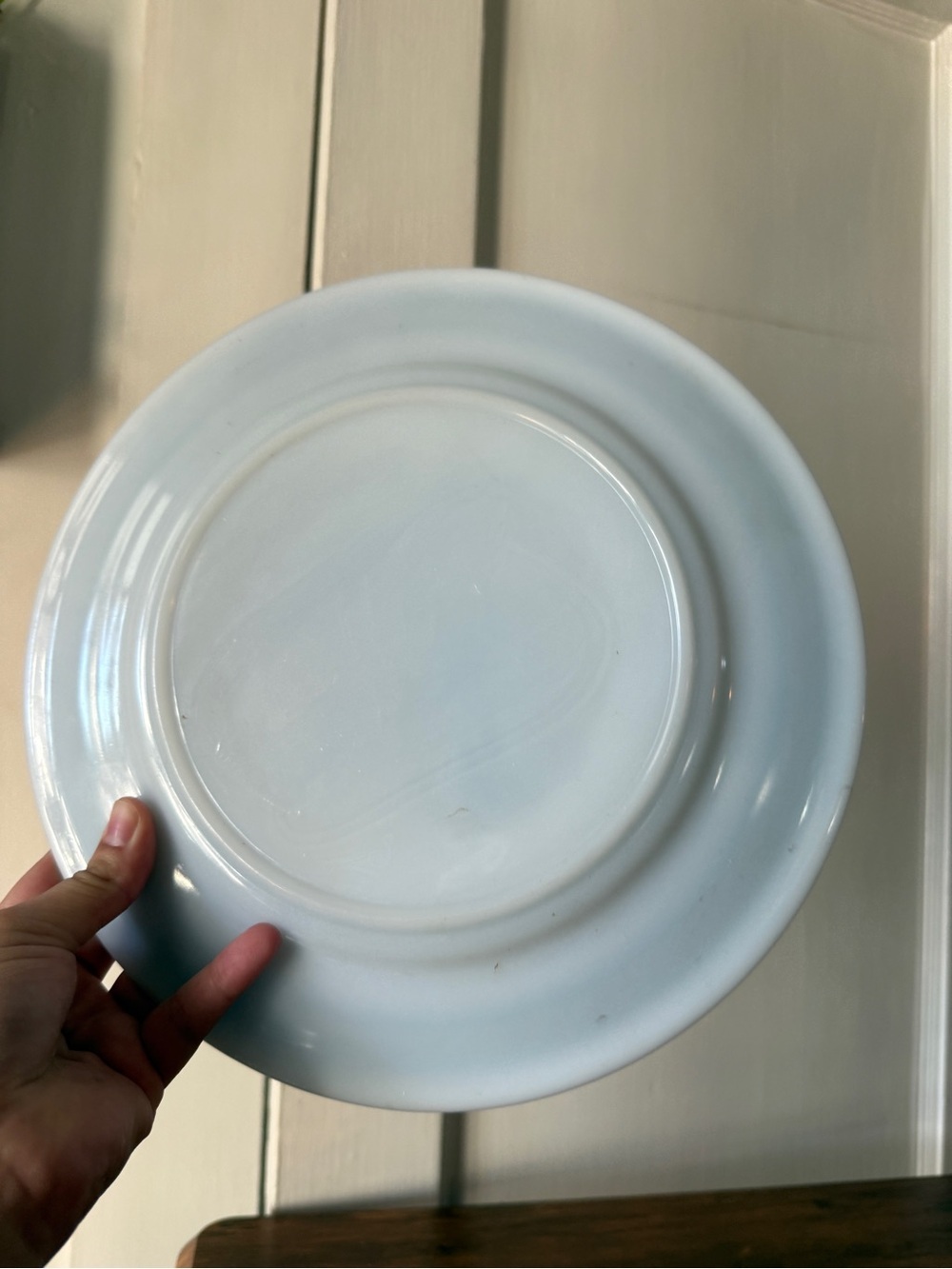 Light Blue Ceramic Dinner Plate - Classic Ribbed Design - Picture 7 of 8
